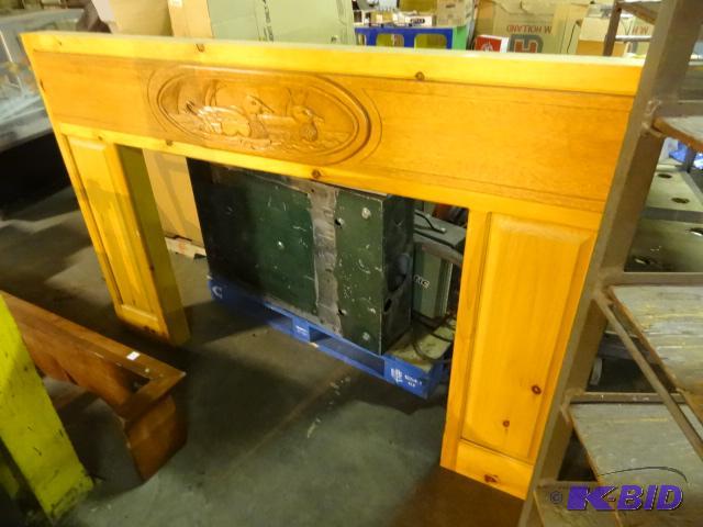 lot 236 image: Wood fireplace mantle. 74 x 5 x 49...
