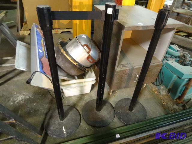 lot 241 image: 3 weighted barricade stands...