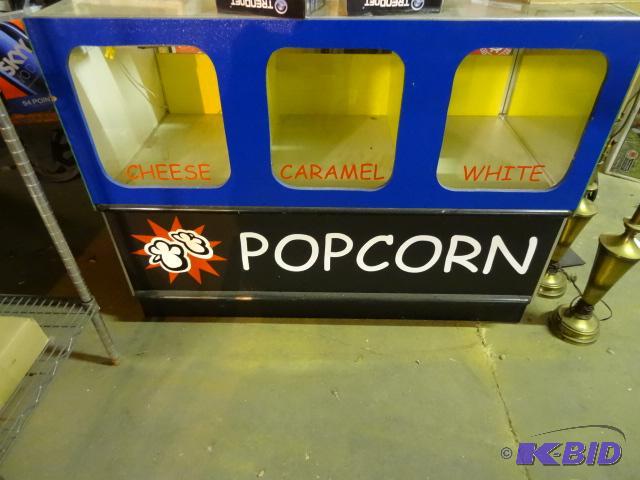 lot 247 image: Wood and glass cabinet designed for popcorn d...