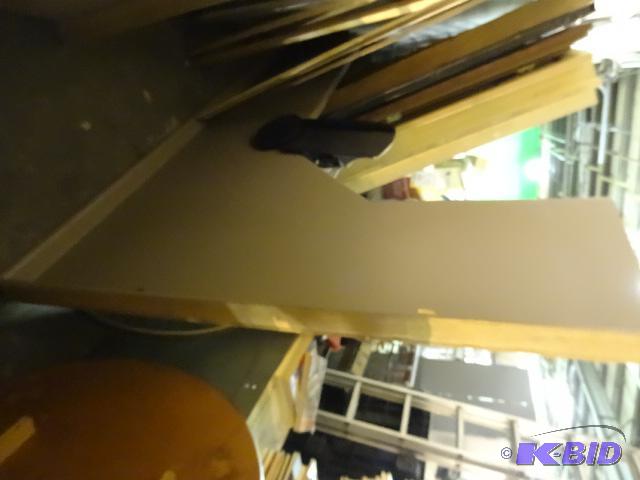 lot 255 image: L shaped laminate desk top. Mounted keyboard ...