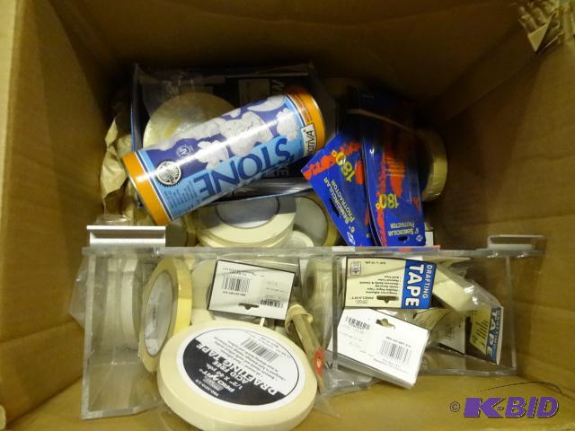 lot 263 image: Large box of drafting tape. Protractors. Perm...
