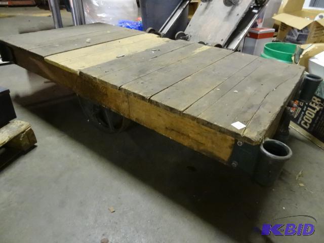 lot 269 image: Nutting cart with wood desk. 60 x 30...