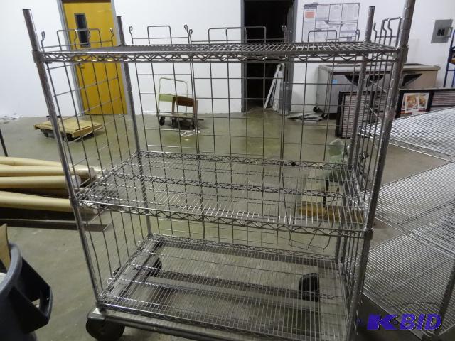 lot 275 image: NSF wire shelving cart. One open side. 48 x 2...