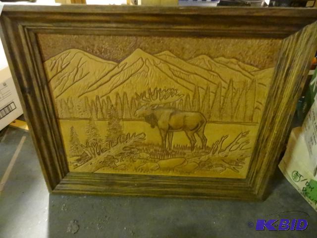 lot 348 image: Leather print in frame....