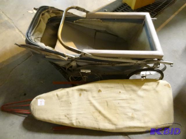 lot 349 image: Vintage baby stroller. Vintage kids play iron...