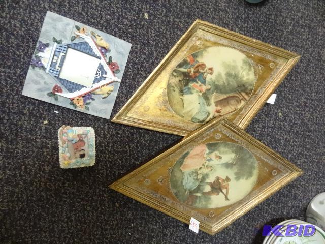 lot 357 image: 2 vintage prints and 2 decorative picture fra...