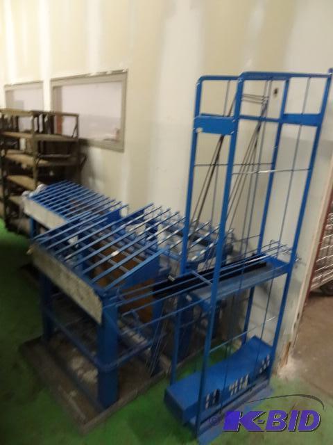 lot 9 image: 4 metal racks designed for material for hardw...