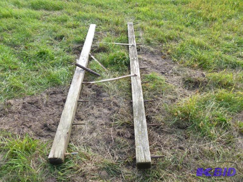 lot 27 image: Lot of two antique wooden telephone insulator...
