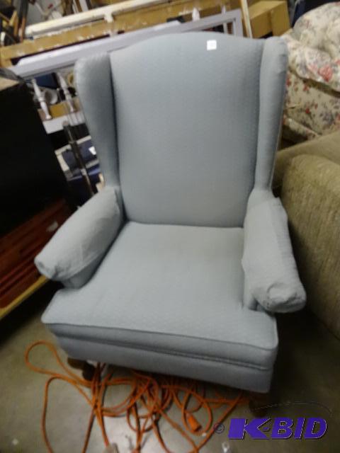 lot 102 image: Vintage wing back chair...