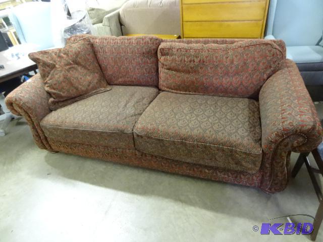 lot 103 image: Full size sofa couch. Good shape...