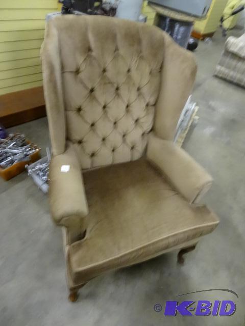 lot 106 image: Vintage wing back chair...