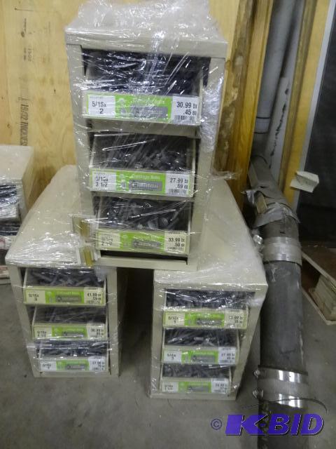 lot 40 image: 3 hardware bins with new carriage bolts....