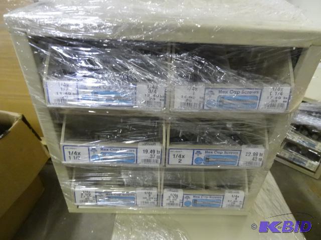 lot 46 image: Hardware bin wth 14 bolts...