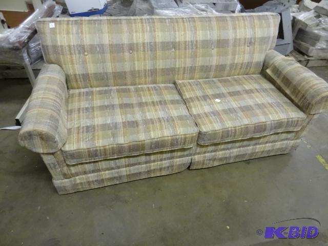 lot 60 image: Sofa couch with pull out hideaway bed. Stearn...
