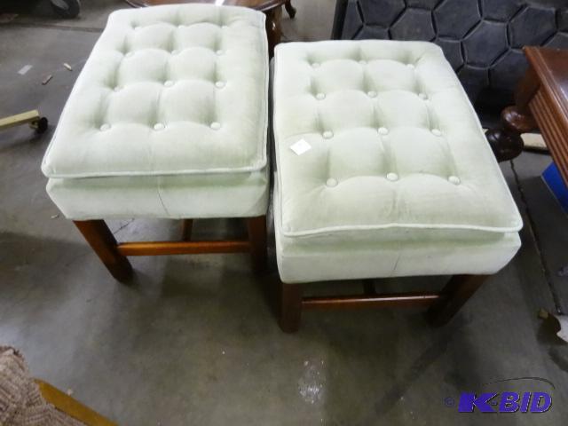 lot 92 image: 2 vintage cushioned foot rests...