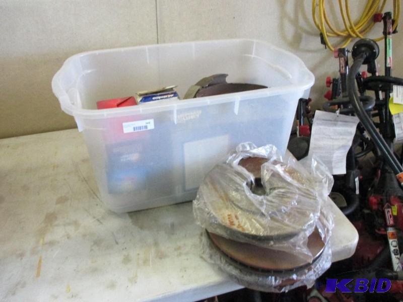 Box of new brake parts...