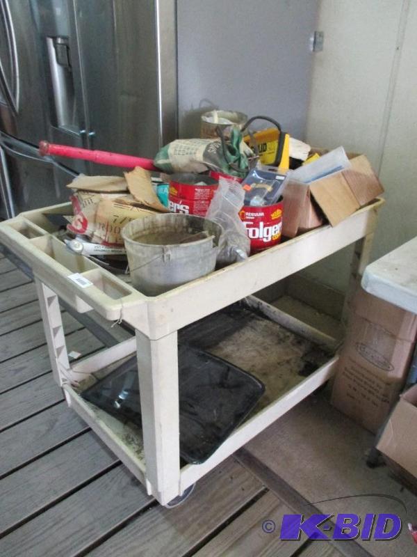plastic cart and misc hardware...