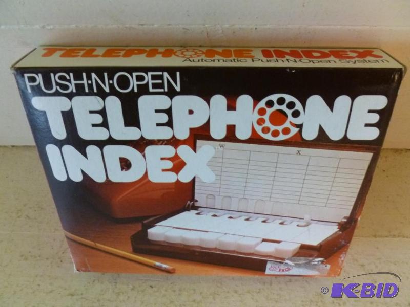 lot 107 image: Push-N-Open Telephone Index, brand new in the...