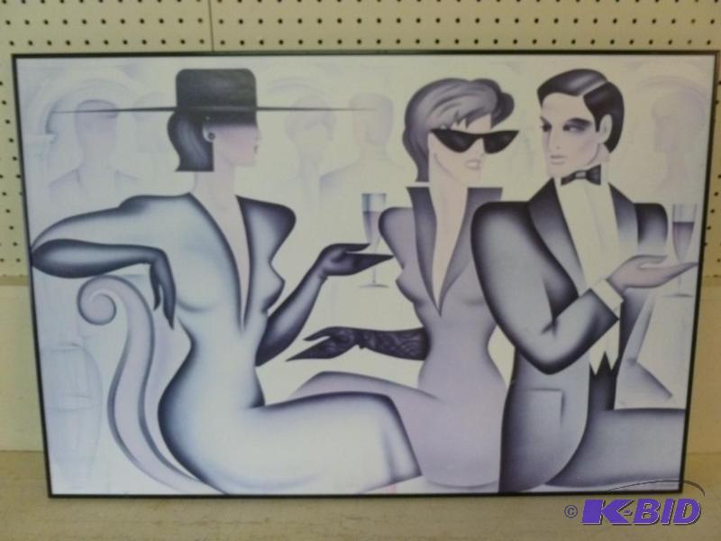 lot 11 image: Large Erik Freyman&nbspmetal framed art pict...