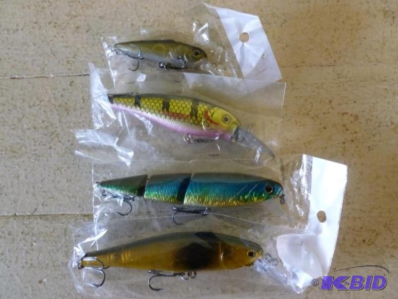 lot 45 image: Lot of four large fishing crank baits, all fo...