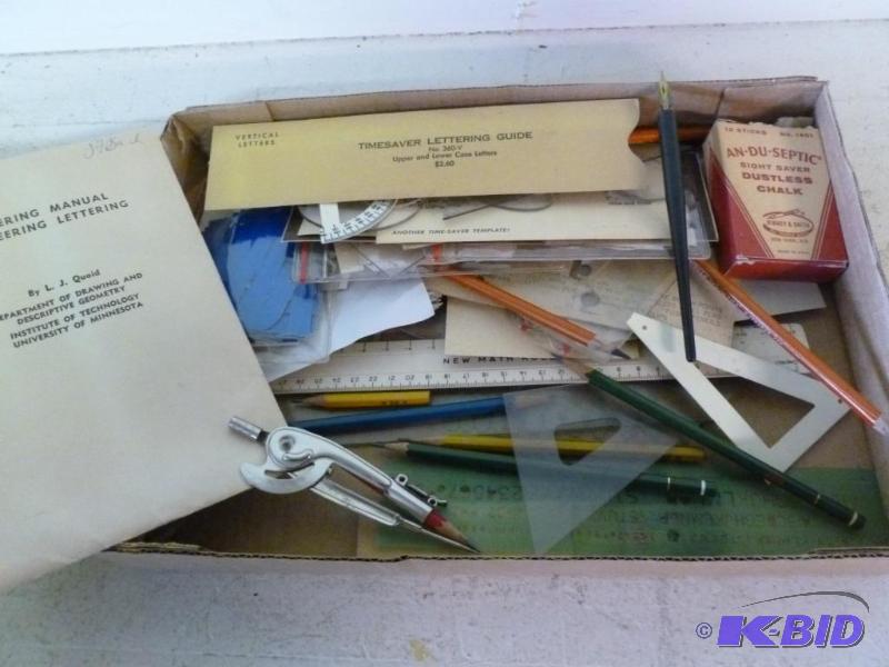 lot 74 image: Large lot of vintage school items that includ...