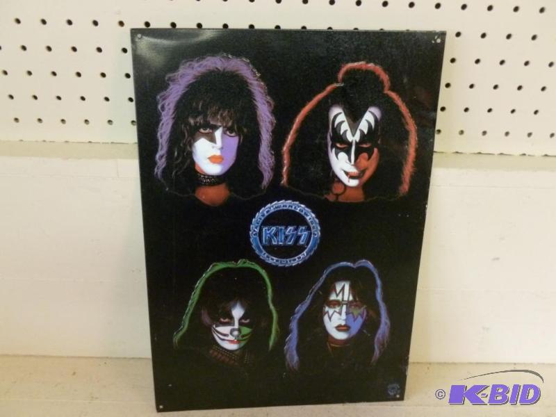 lot 81 image: Collectible Kiss Army embossed metal sign tha...