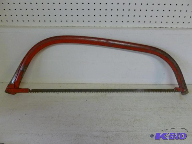lot 90 image: Large metal bow saw that measures 34.5" ...
