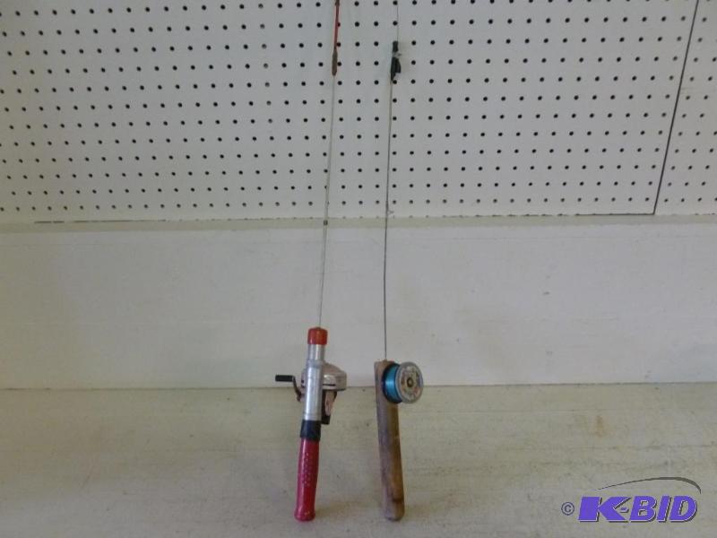 lot 91 image: Lot of two fishing jiggle sticks, one of them...