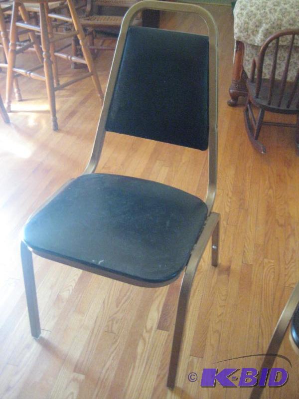 Metal Framed Black Cushioned Chair