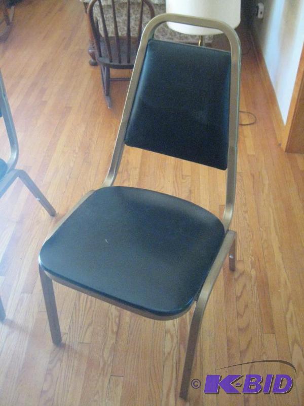 Metal Framed Black Cushioned Chair