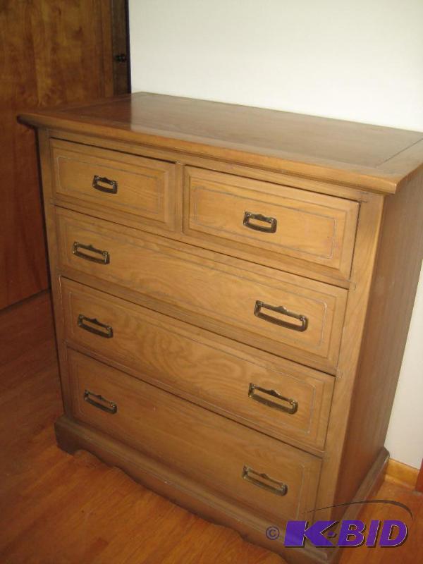 Mid Century Five Drawer Dresser (Tall)