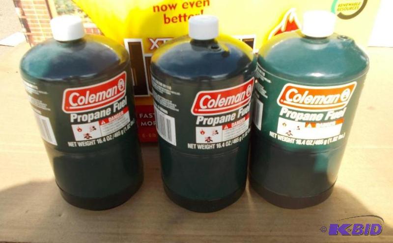 3- Coleman 16.4 oz Propane Canisters NewUnus...