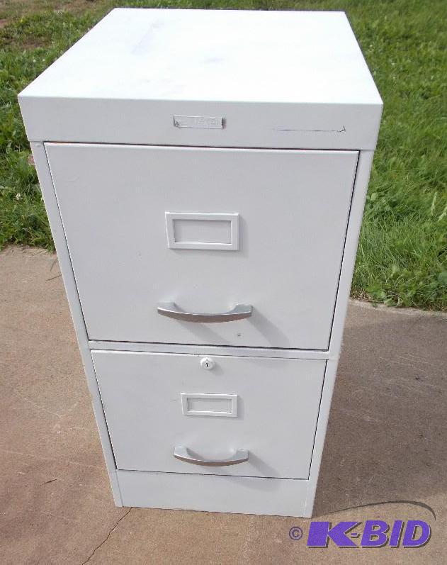 2 Drawer Metal File Cabinet In Good Condition...