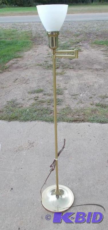 Brass Floor Lamp With Shade In Good Working C...