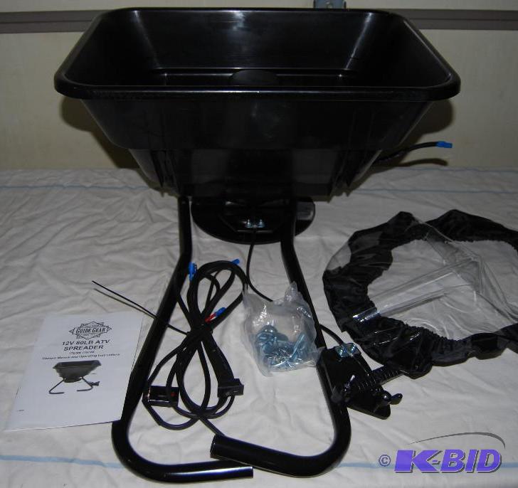 lot 15 image: 80 lb ATV Broadcast Spreader, mount system fi...