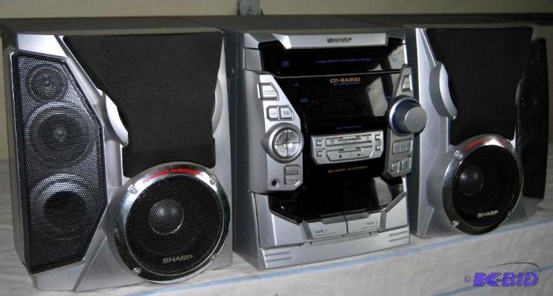 lot 44 image: Sharp Stereo Reciever with Speakers, CD does ...