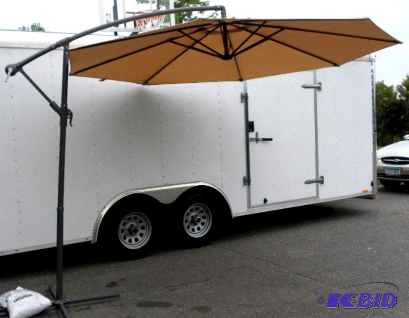 lot 59 image: 10 foot Cantilever Umbrella, khaki, self stan...