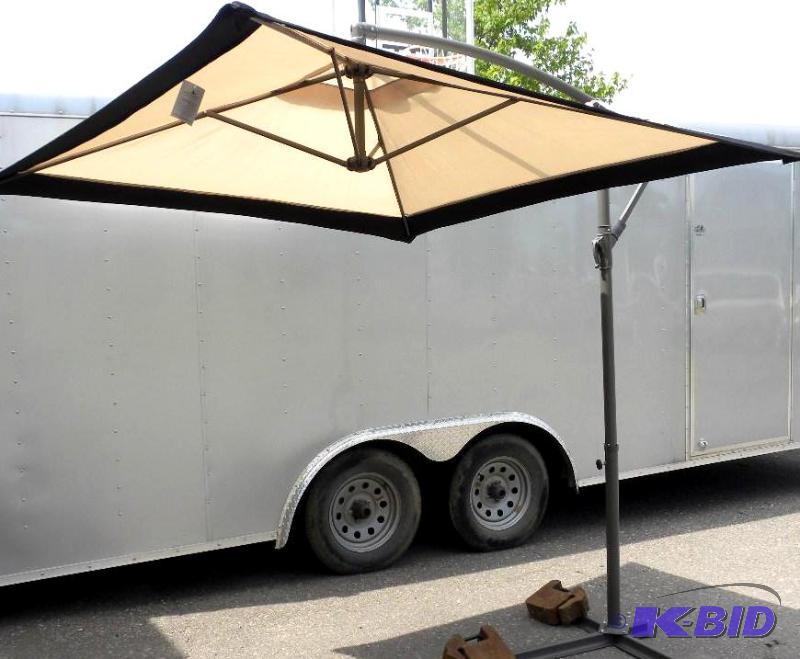 lot 61 image: 7-6 Square Cantilever Umbrella, khakiblac...