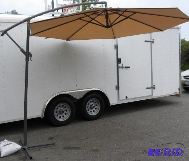 lot 66 image: 10 foot Cantilever Umbrella, khaki, self stan...