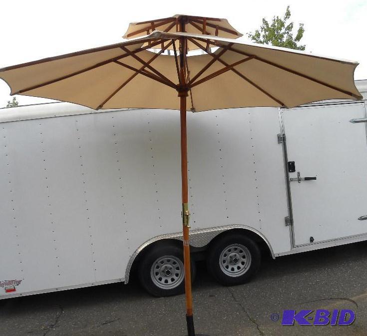 lot 75 image: 10-ft Market Umbrella, khaki, 1 78" dia...