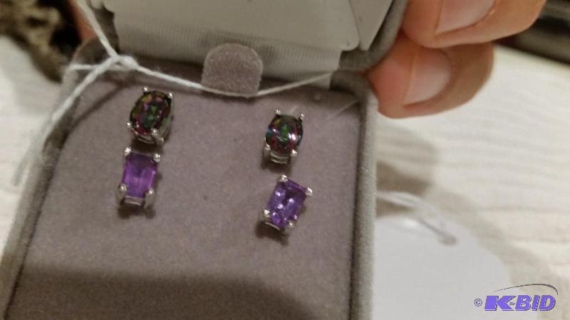 Duo of Sterling Silver Stud Earrings ( 2.3g )
