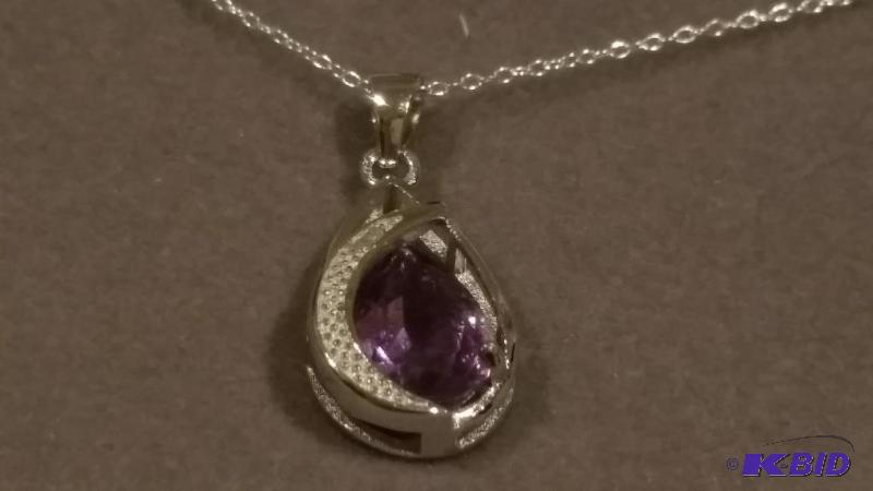 Amethyst and Diamond accent Necklace