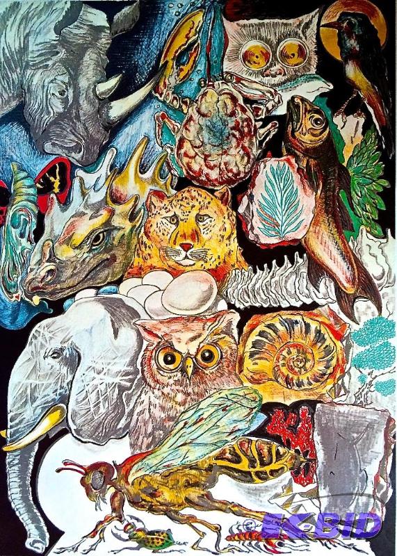 lot 12 image: Abstract Surreal Art Print