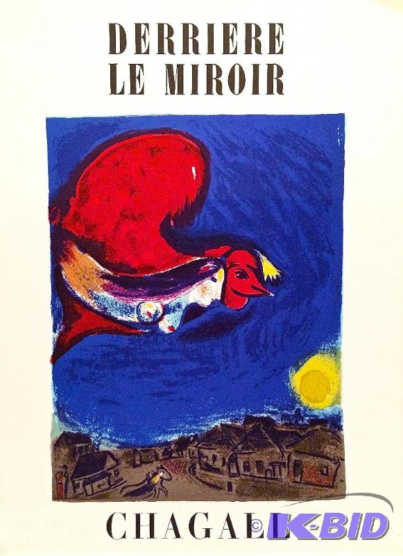 lot 2 image: RARE  Derriere Le Miroir Cover Poster by Marc Chagall