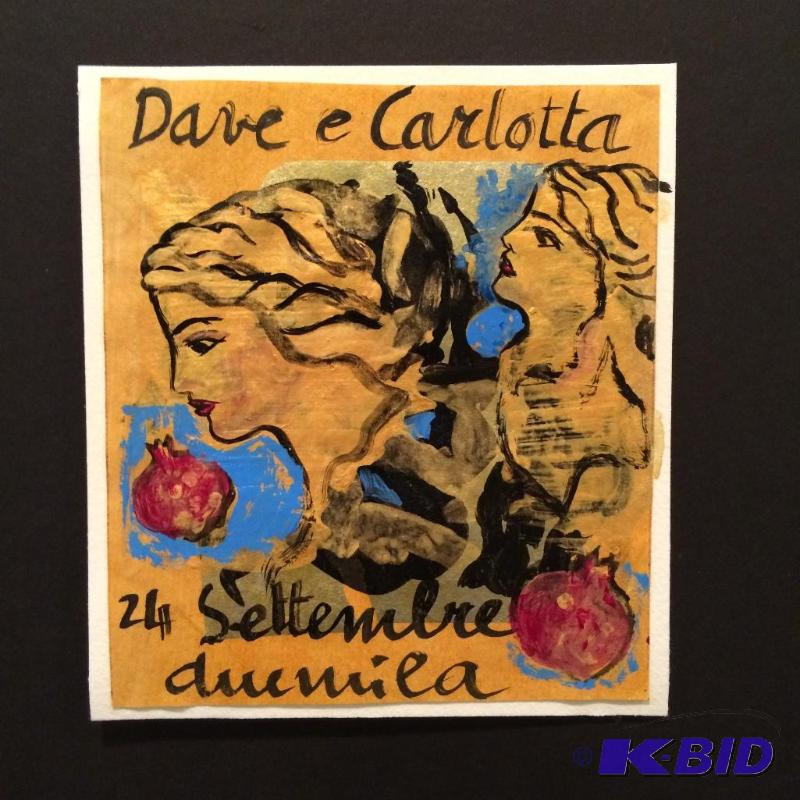 lot 6 image: Original miniature on heavy card stock by Dave E Carllota