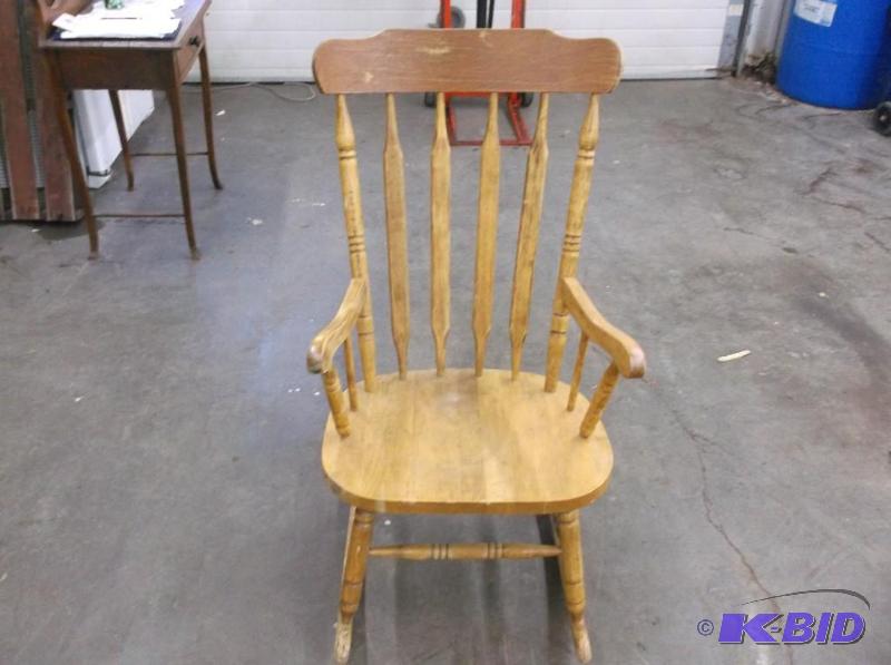lot 78 image: wooden rocking chair...