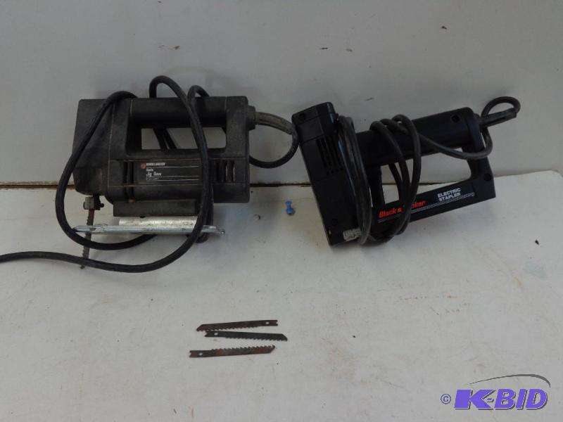 lot 103 image: Electric Stapler and Jig Saw Black & Deck...
