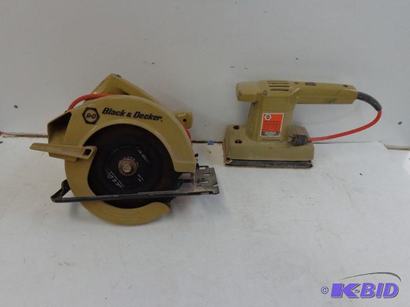 lot 111 image: Black and Decker Sander & Circular Saw Ci...