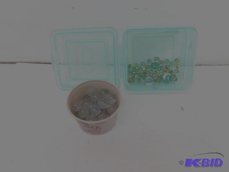 lot 135 image: Box of Marbles Big and Small Mixed  Appr...