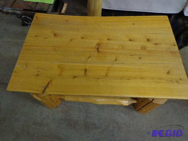 lot 161 image: Log Furniture Small Coffee Table Wooden Table...